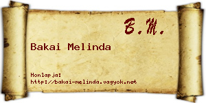 Bakai Melinda névjegykártya